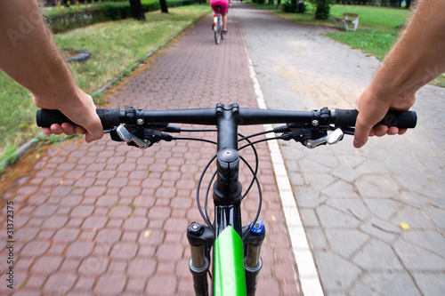 Commuting on bicycle path