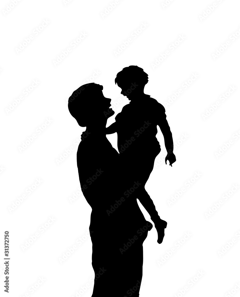 Silhouette Mother and Child
