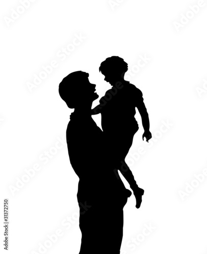 Silhouette Mother and Child