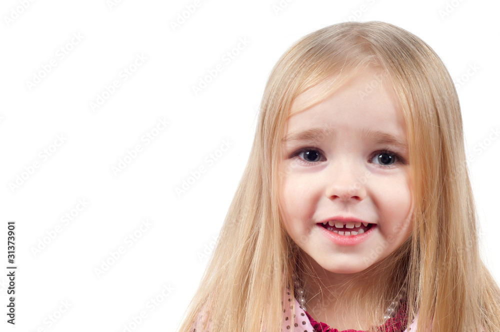 Portrait of little cute girl with long hair Portrait of little cute girl with long hair