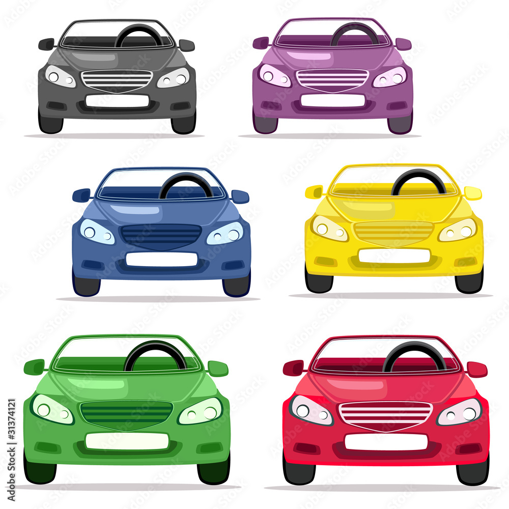 car convertible in different colors