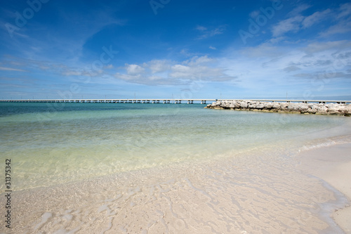 White sand beach in Bahia Honda state park, Florida photo