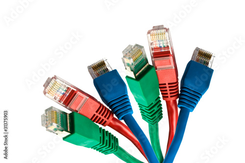 Colorful network cables photo