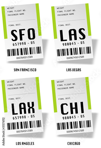 Airport bag tags - USA