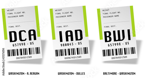 Airport bag tags - Washington