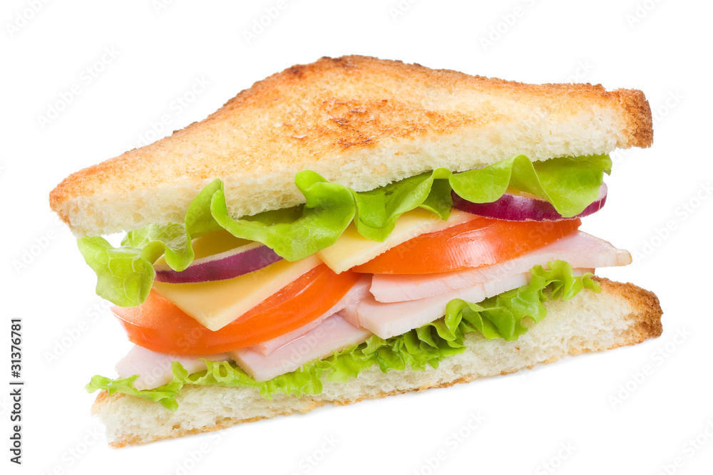 sandwich with ham and vegetables sandwich with ham and vegetables