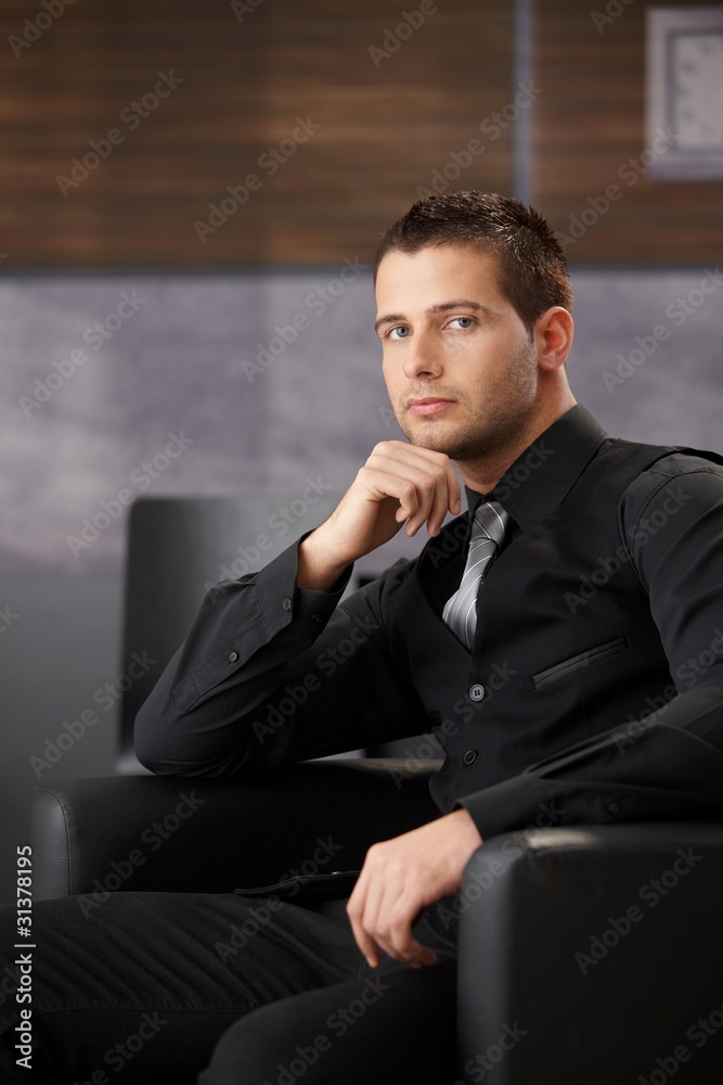 Fototapeta premium Handsome businessman waiting