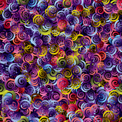 Multicolored curls seamless pattern.
