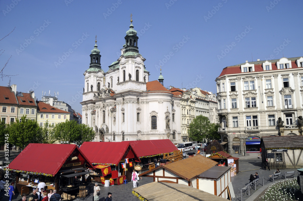Obraz premium St Nicolas Church in Market Square Prague Czech Republic