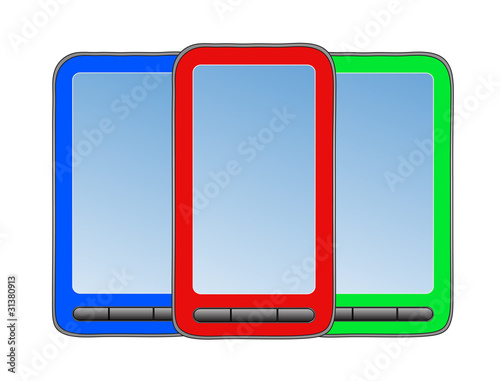 Three phone on white background. Vector illustration