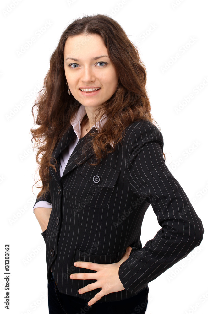 The beautiful business woman on a white background The beautiful business woman on a white background