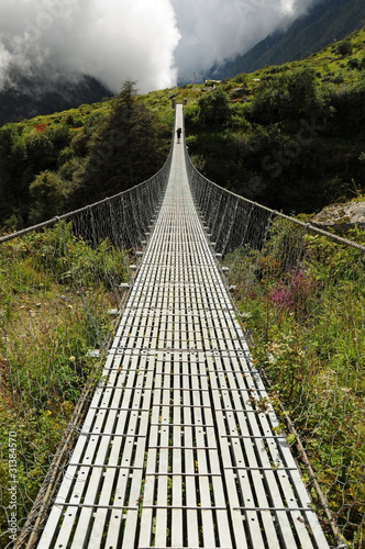 Long suspension bridge, Himalaya, Nepal