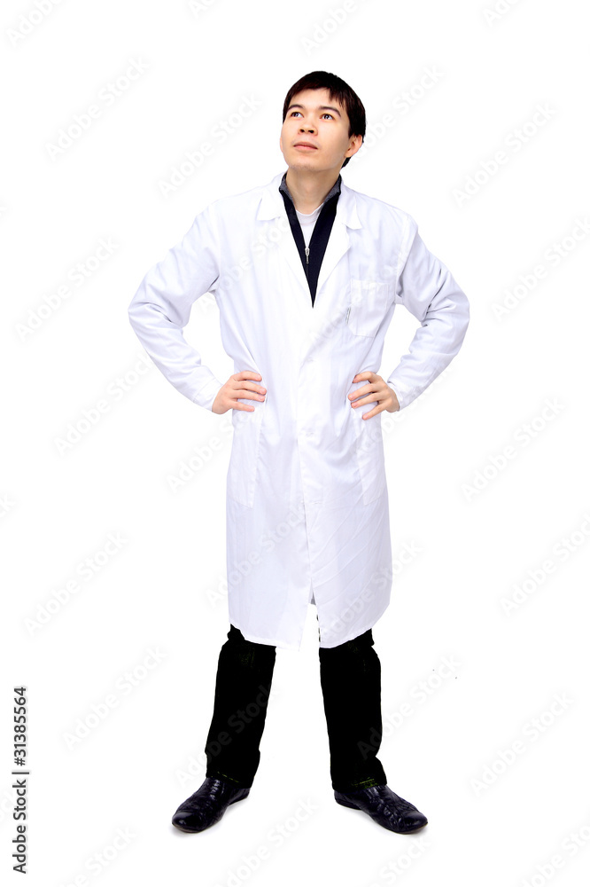The doctor on a white background The doctor on a white background