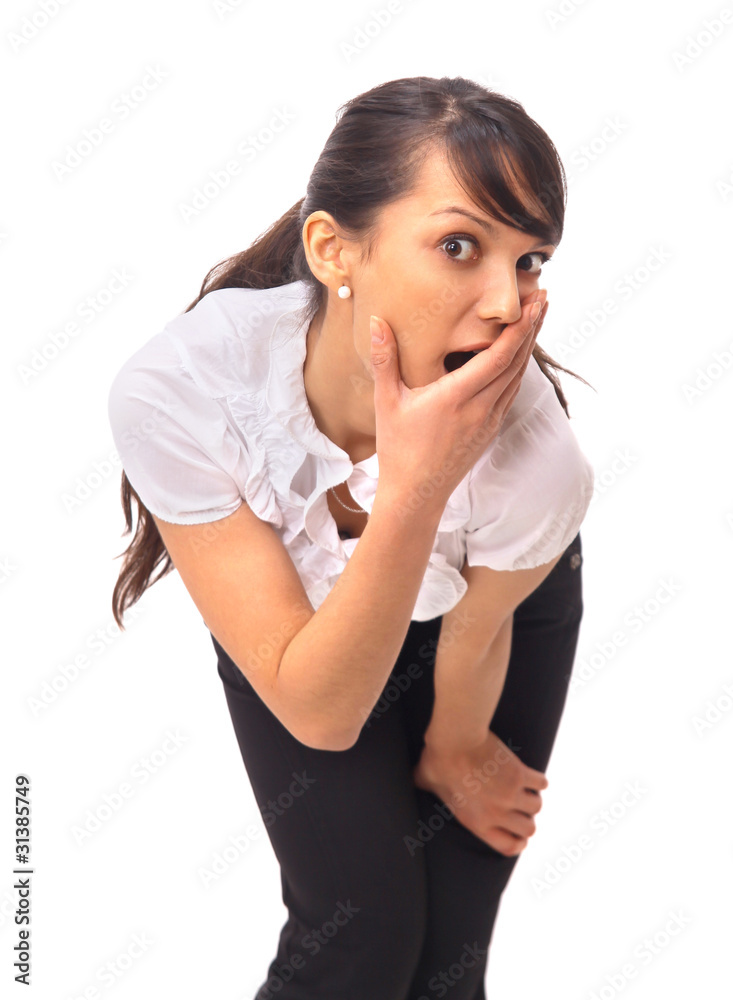 The beautiful business woman on a white background The beautiful business woman on a white background