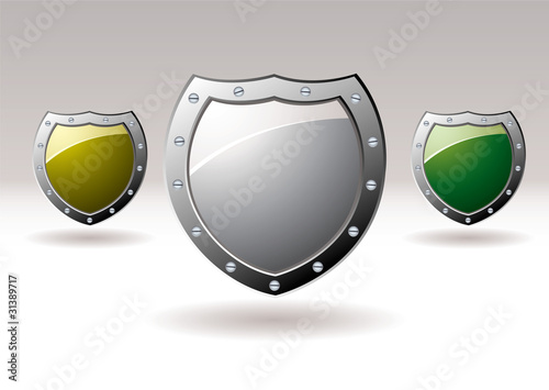Metal shield icon collection
