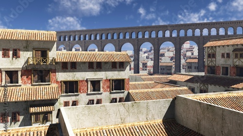 View Over Ancient Roman Rooftops