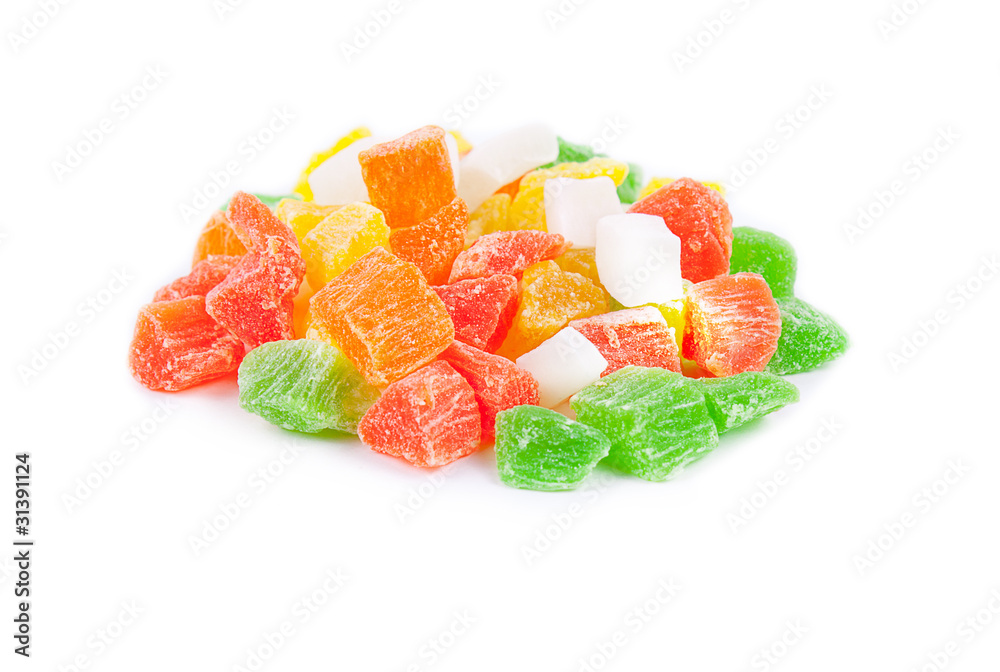 Dried fruits isolated over white Dried fruits isolated over white