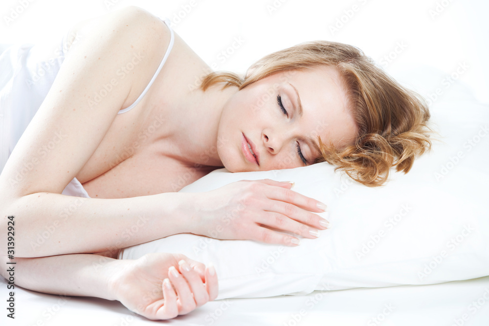 beautiful girl sleeps