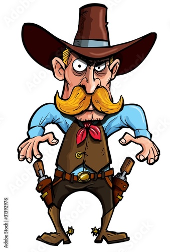 Fotografia Cartoon cowboy with a gun belt