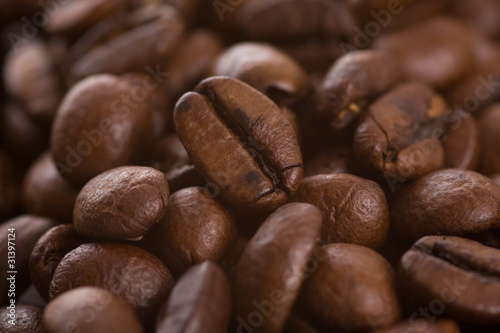 Dark coffee beans