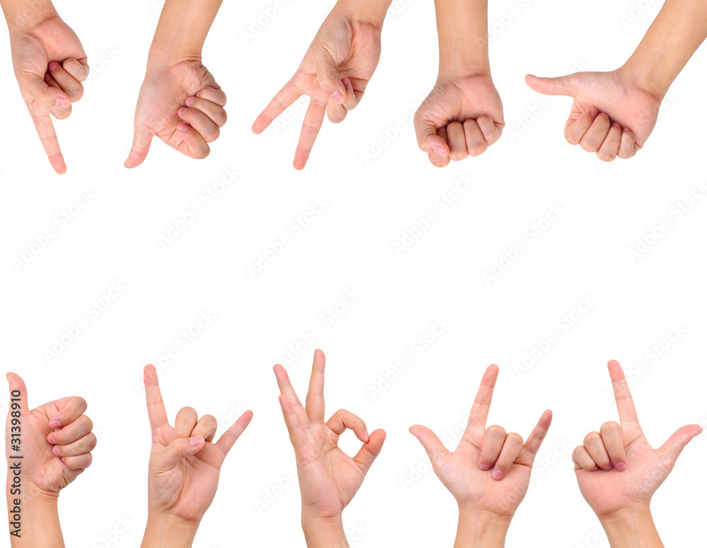 Compilation of hand signs Compilation of hand signs