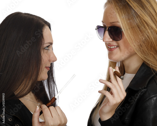two girls with cigarettes