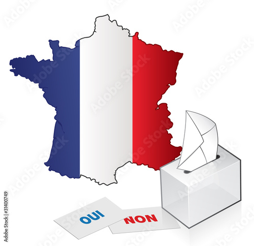 référendum en france, urne pour le vote