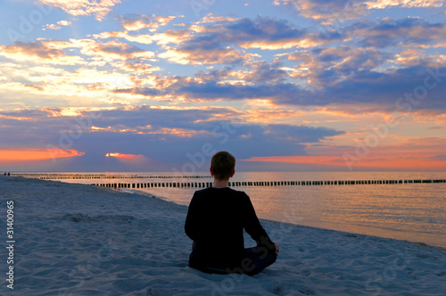 meditation sunset