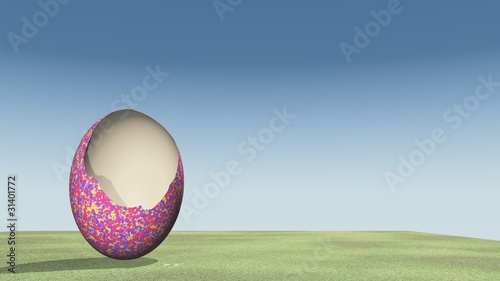 Bemaltes aufgebrochenes Osterei