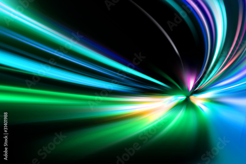 abstract night acceleration speed motion on road