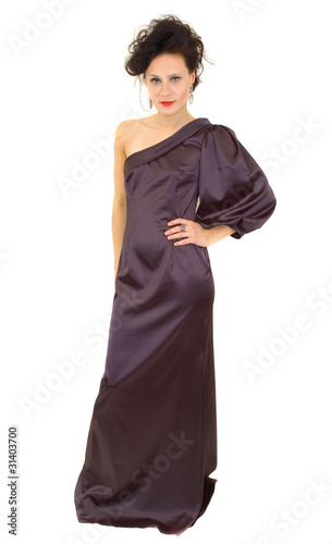 woman in black dress