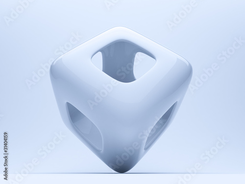 Abstract cube 3d on blue ba...