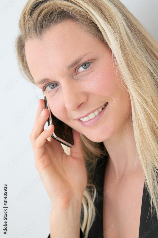 Portrait of beautiful businesswoman talking on the phone Portrait of beautiful businesswoman talking on the phone