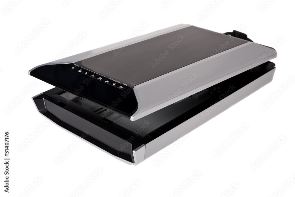 Flatbed scanner isolated on white background Flatbed scanner isolated on white background