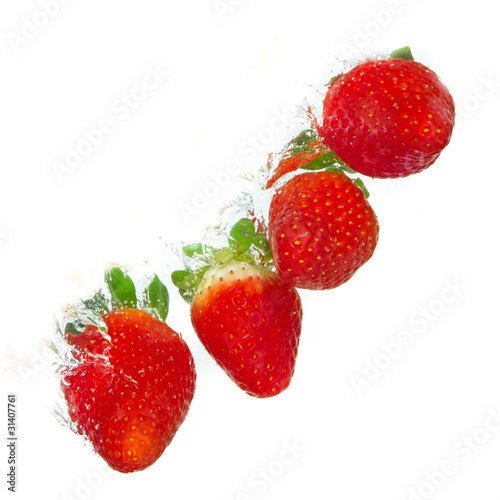 strawberry in the water