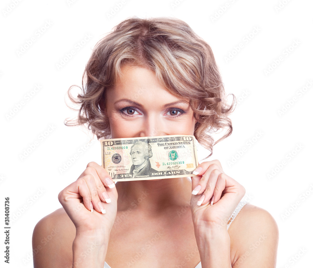 woman with money