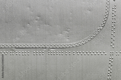 Riveted panel on a vintage british civil aircraft