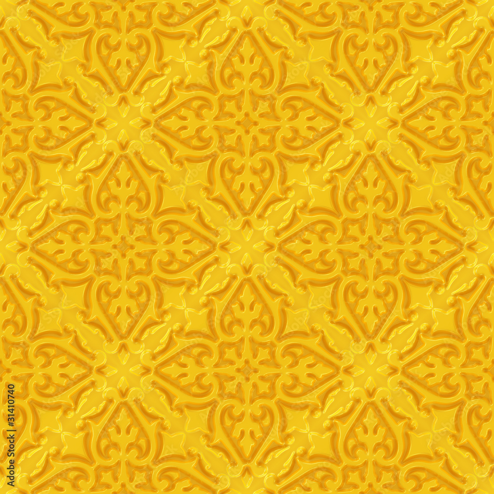 3d beveled seamless golden decoration