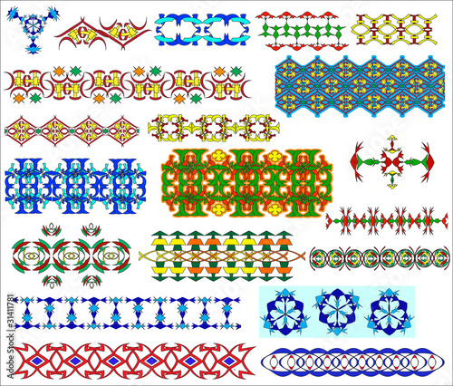 Set of ornaments in flower, Arabian and east styles..