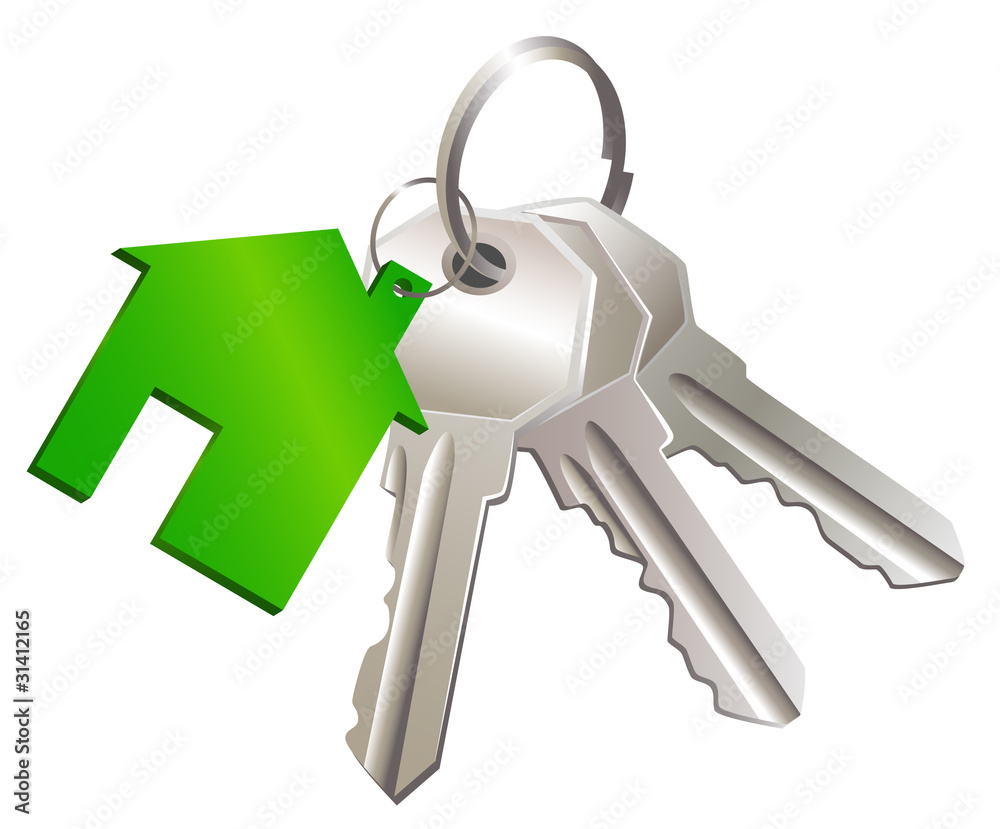 Keys with label of house Keys with label of house