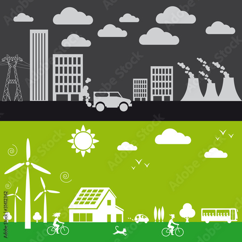 ville écologique, ville polluée, écologie