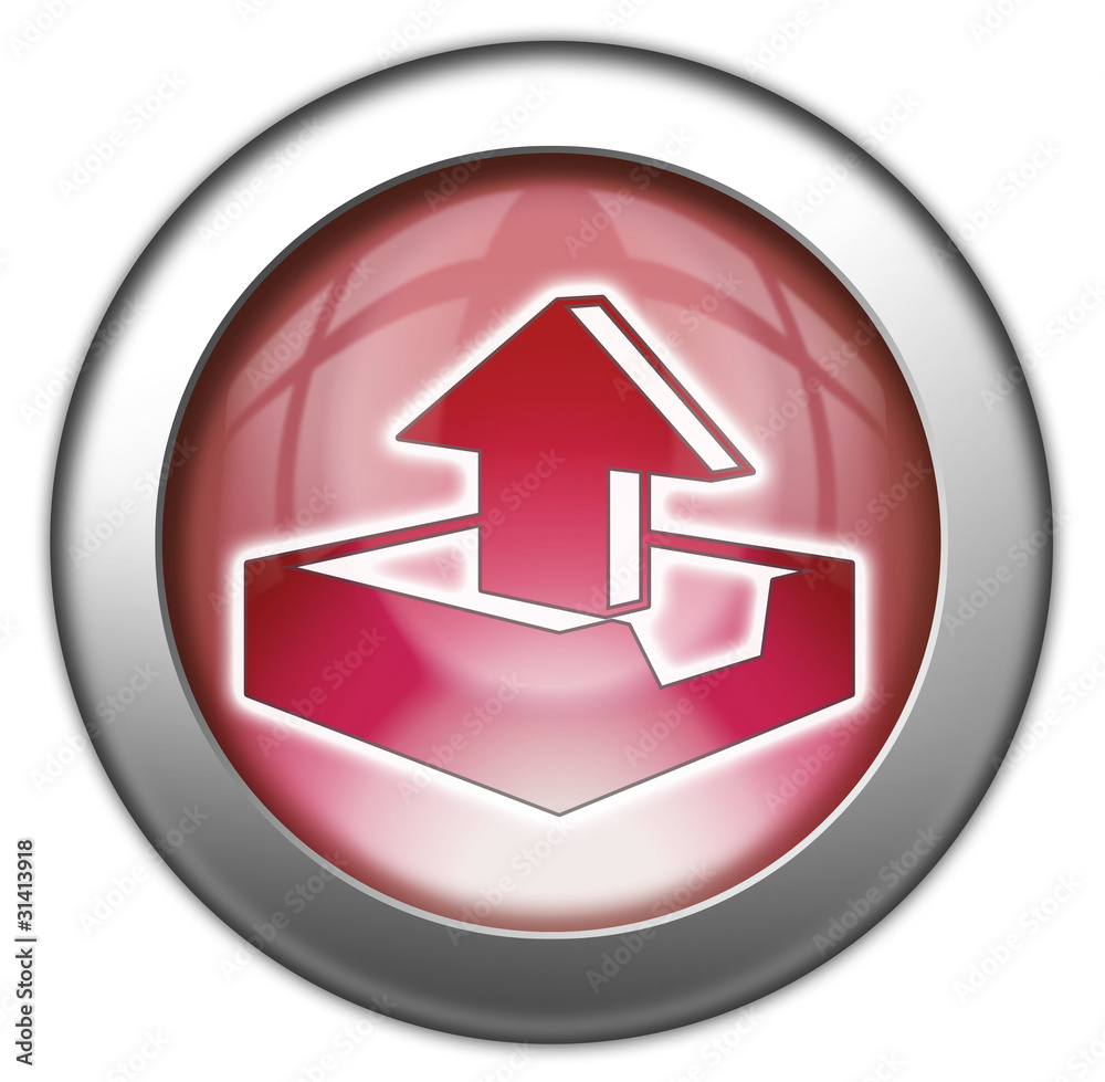 Red glossy 3D effect button Red glossy 3D effect button