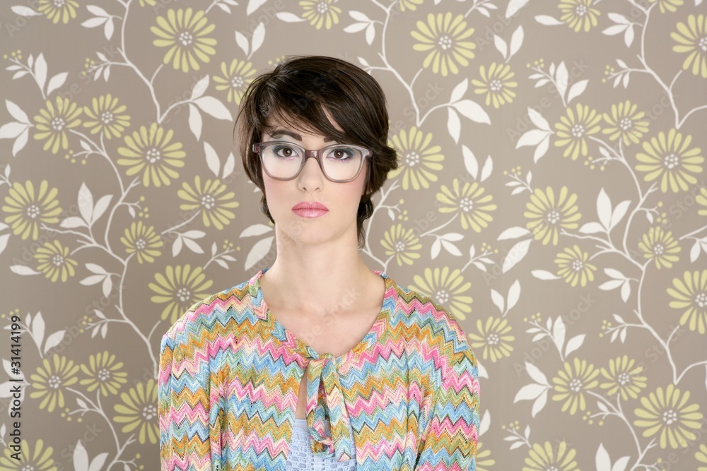 Ταπετσαρία nerd retro woman 60s vintage glasses