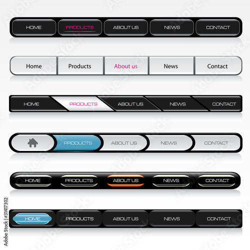 Editable website vector buttons