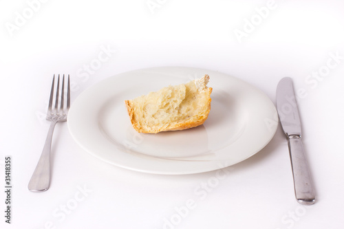 bread on the plate