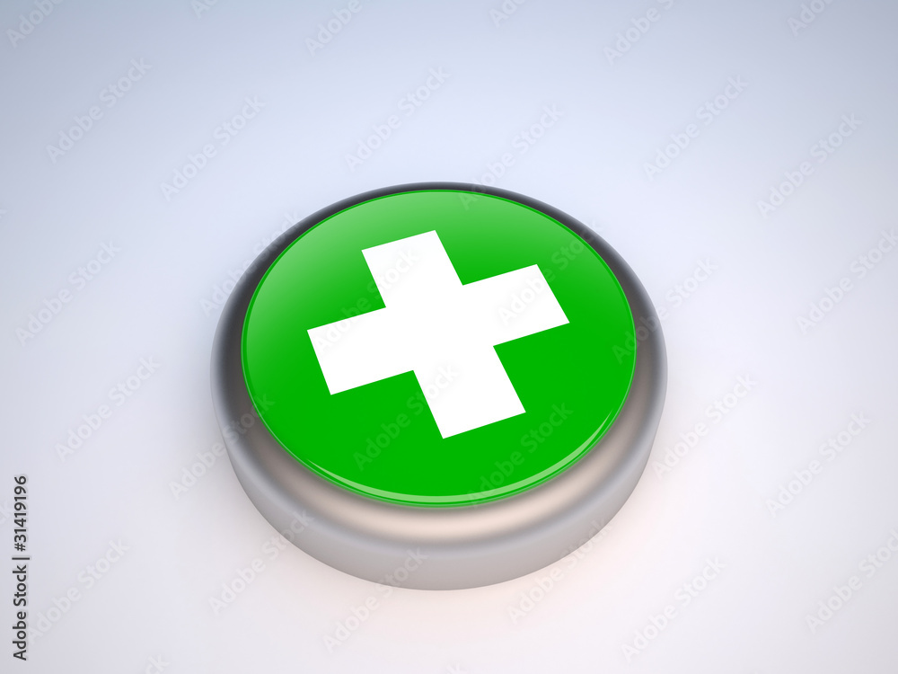 Obraz premium Pharmacy green button