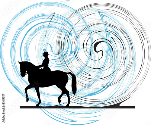 Abstract horse and rider silhouette