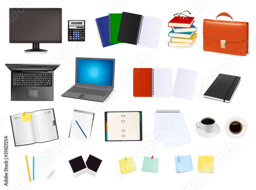 Business and office supplies. Vector illustration.