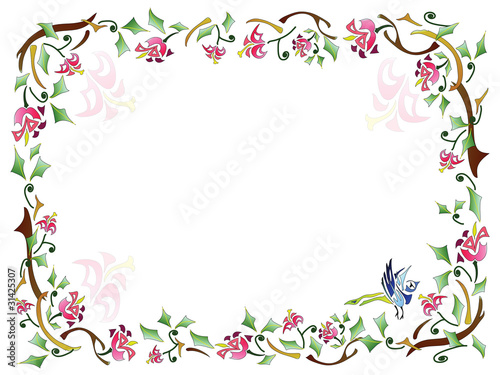 Floral frame with natural pattern