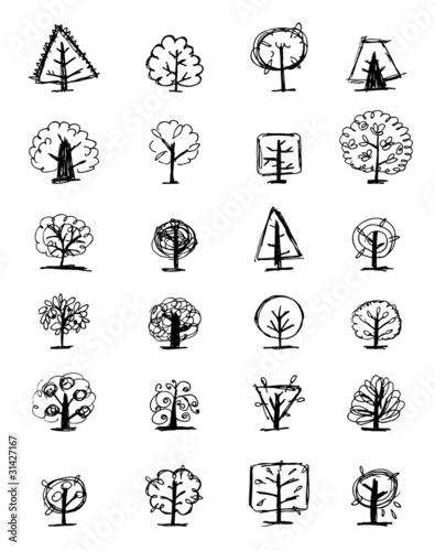 Set of sketch trees for your design
